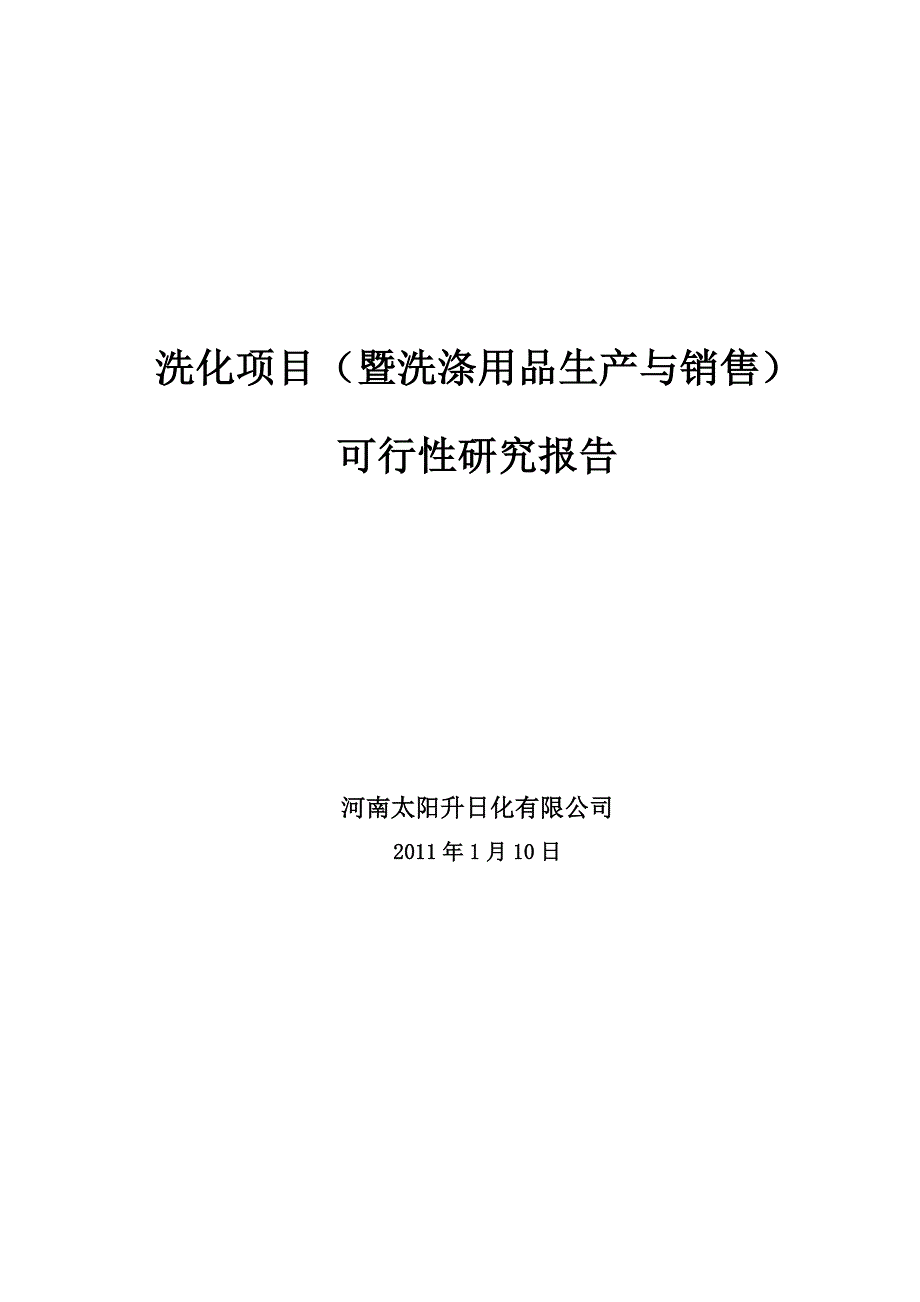 项目管理项目报告某洗化项目可行性研究报告_第1页