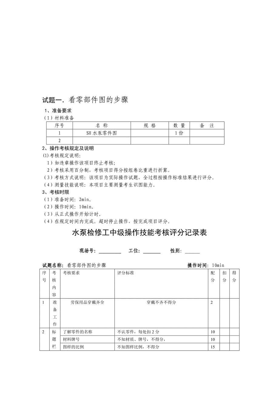 项目管理项目报告水泵检修工中级考核项目_第3页