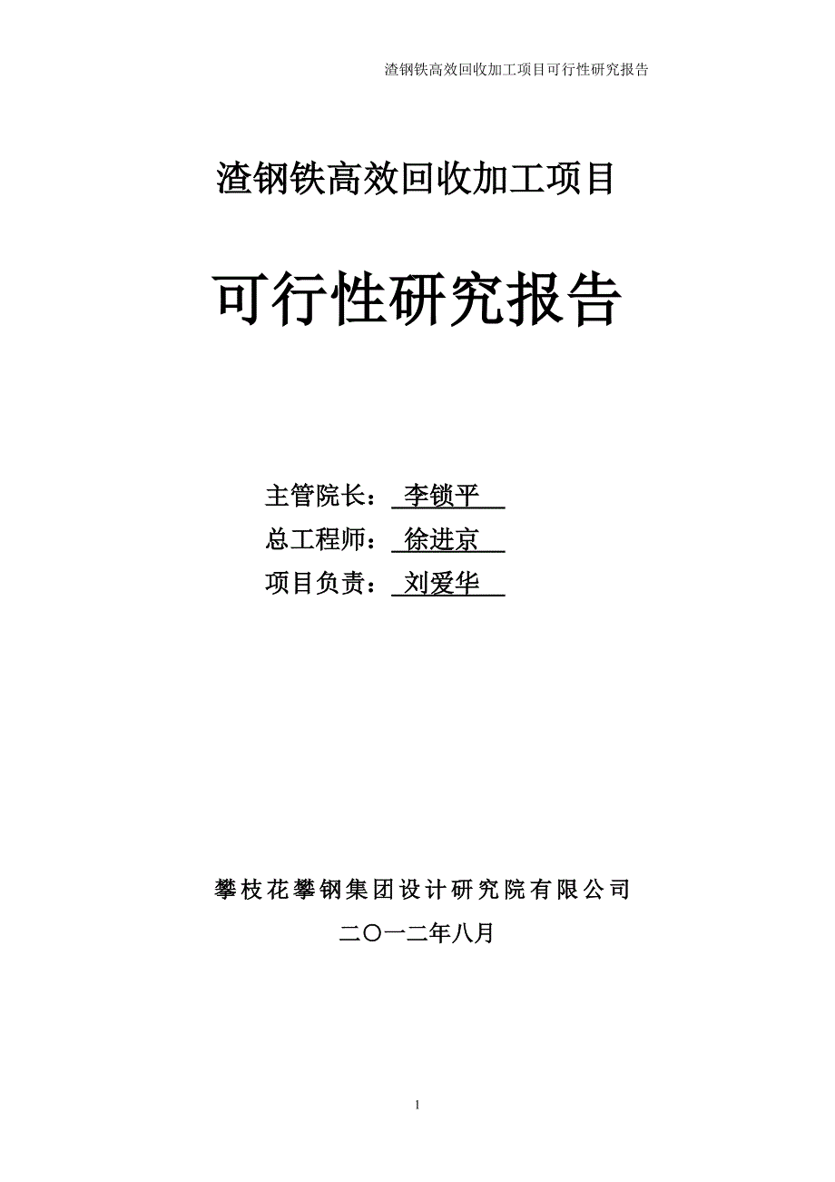 项目管理项目报告渣钢铁高效回收加工项目可行性研究报告_第2页