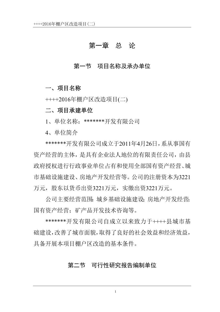 项目管理项目报告某县棚户区改造项目计划概述_第5页