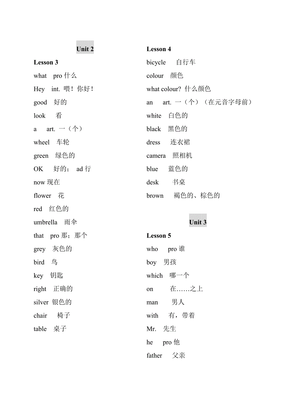 新概念青少版1A单词 中英文(打印)_第2页