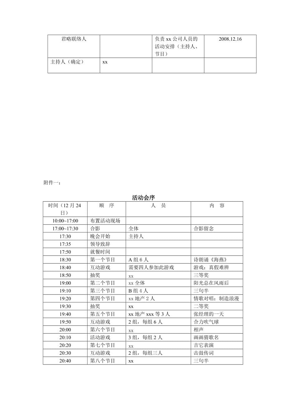 营销策划方案公司圣诞节晚会策划方案_第5页