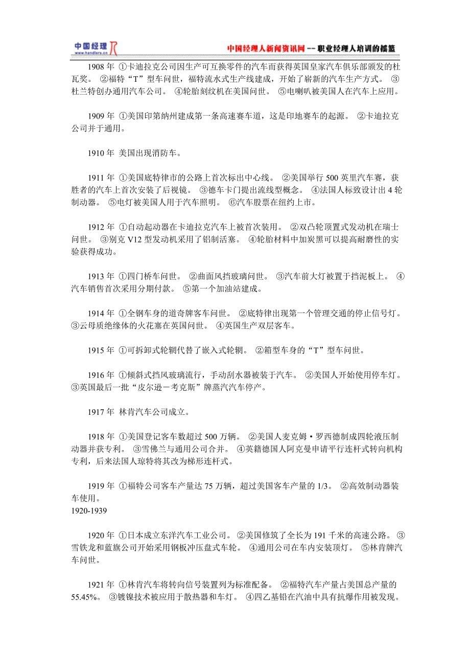 (2020年)经营管理知识世界汽车百年大事记1_第5页