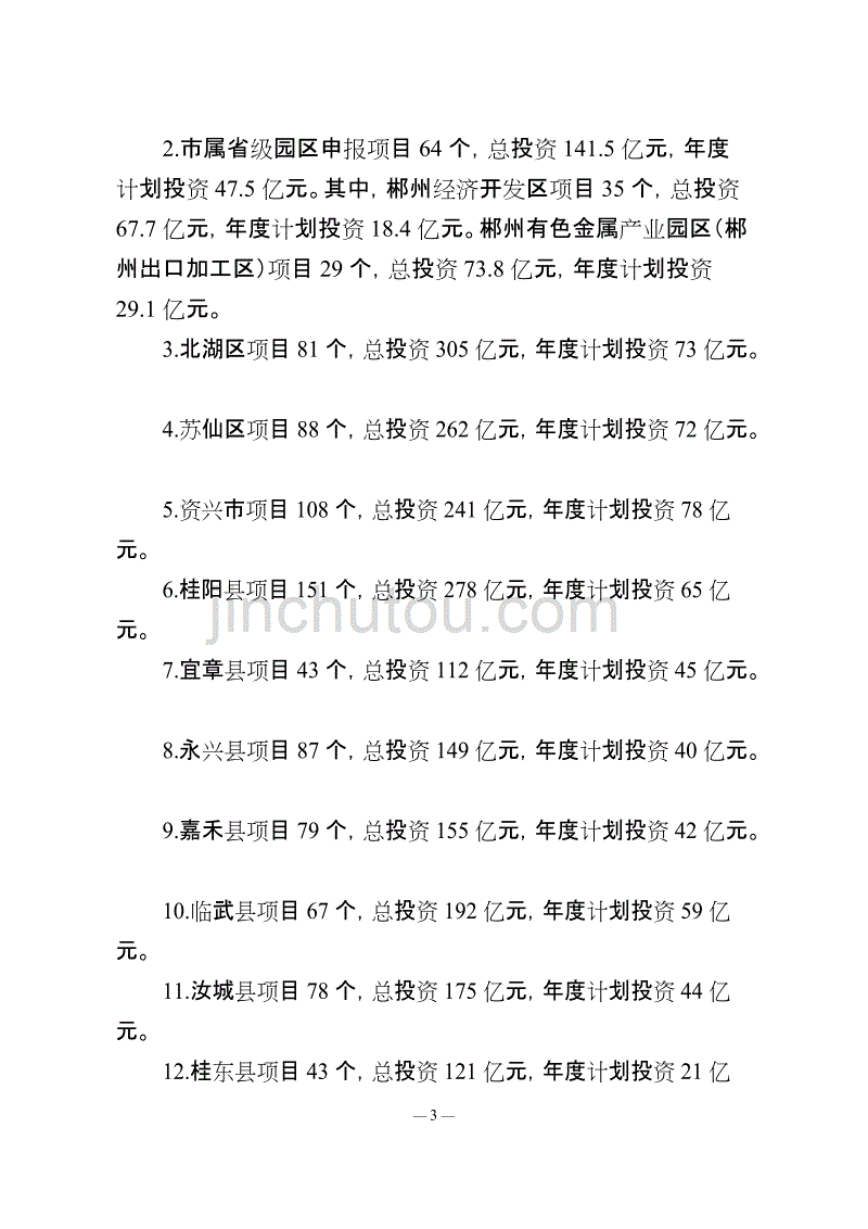 项目管理项目报告某某某年郴州市重大建设项目计划_第3页