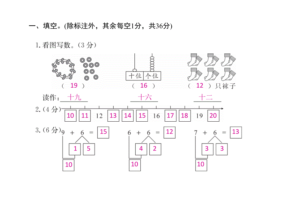 一年级上册数学习题课件数与代数专题卷二人教新课标11_第2页