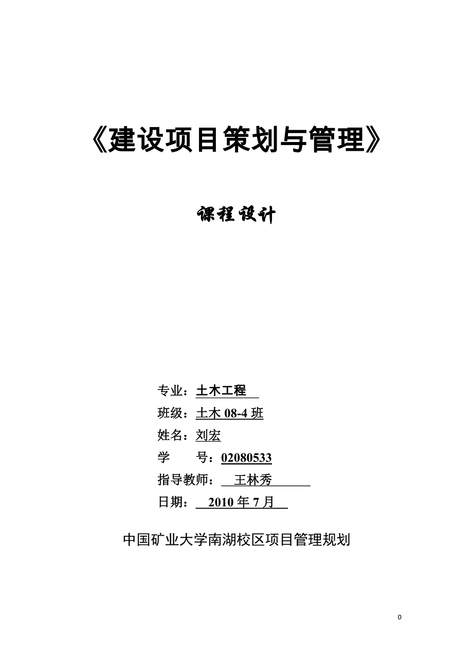 项目管理项目报告项目管理课程设计_第1页