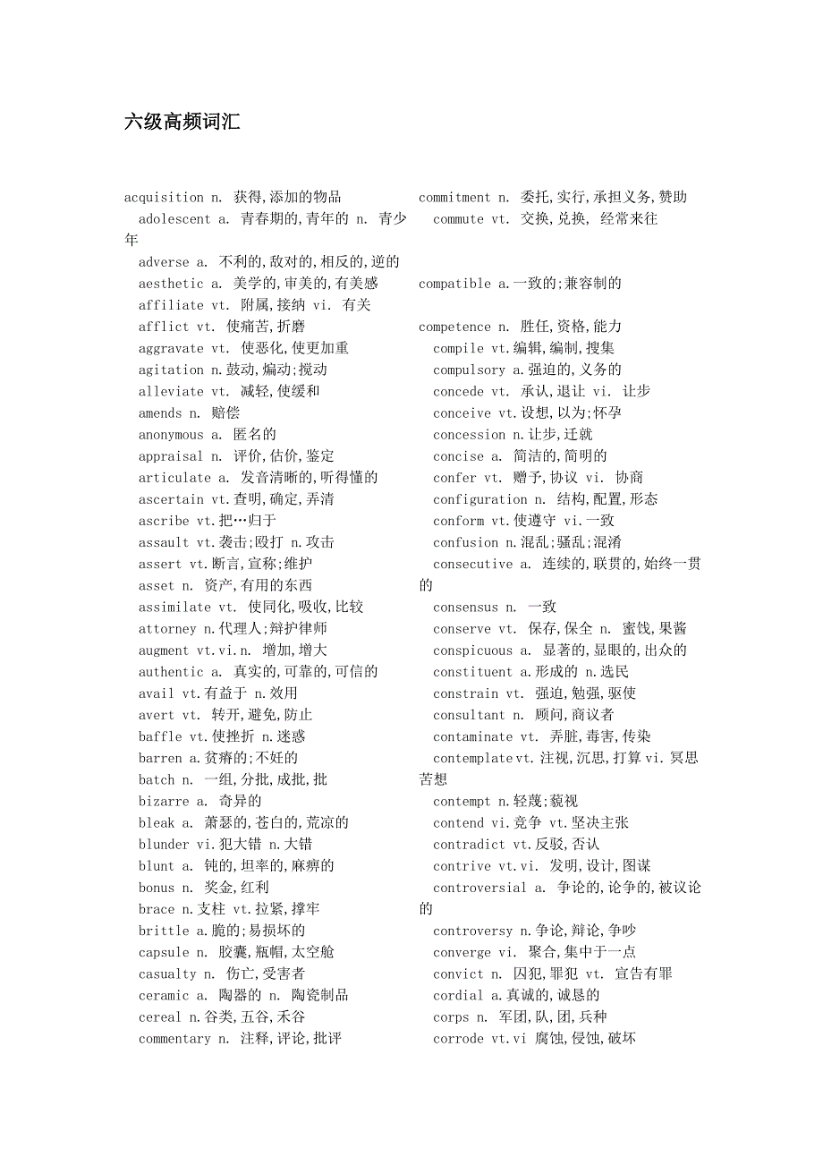 (2020年)经营管理知识六级高频词汇用语_第1页