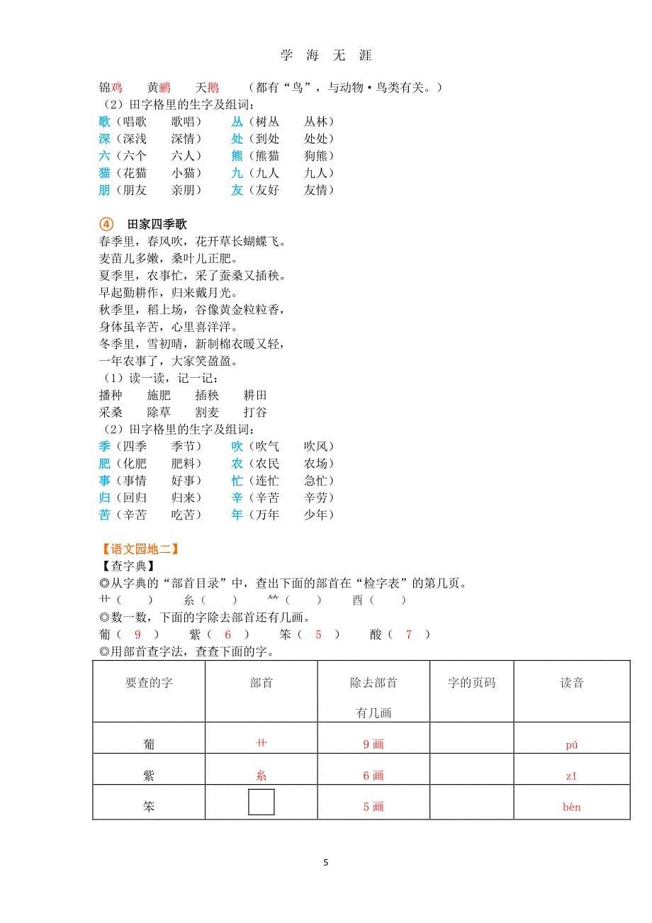 统编版二年级语文上册全册重点知识点汇总（7月20日）.pdf_第5页