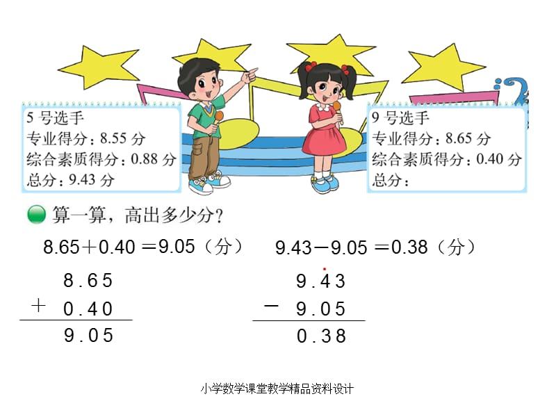 最新 精品北师大版小学四年级下册数学教学课件-第一单元小数的意义和加减法-第7课时歌手大赛_第2页