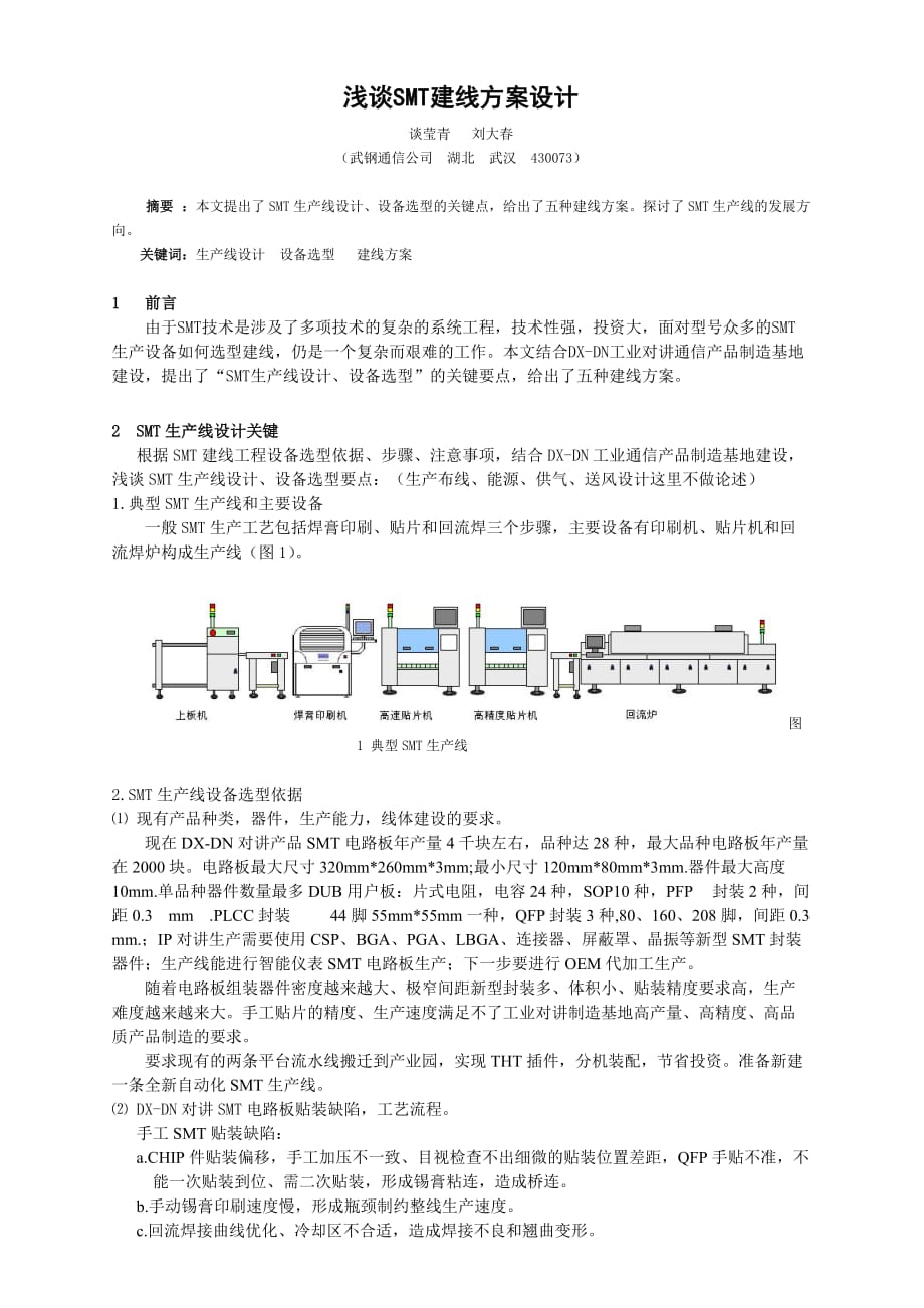 浅谈SMT建线方案设计_第1页