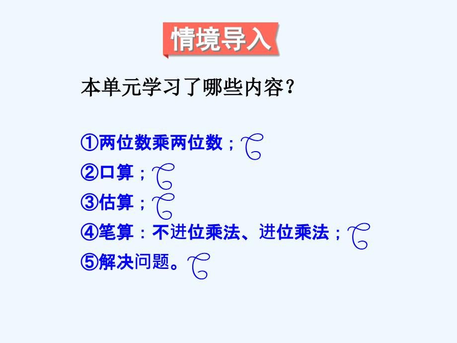 2015人教版三年级下册两位数乘两位数单元综合训练课件_第2页