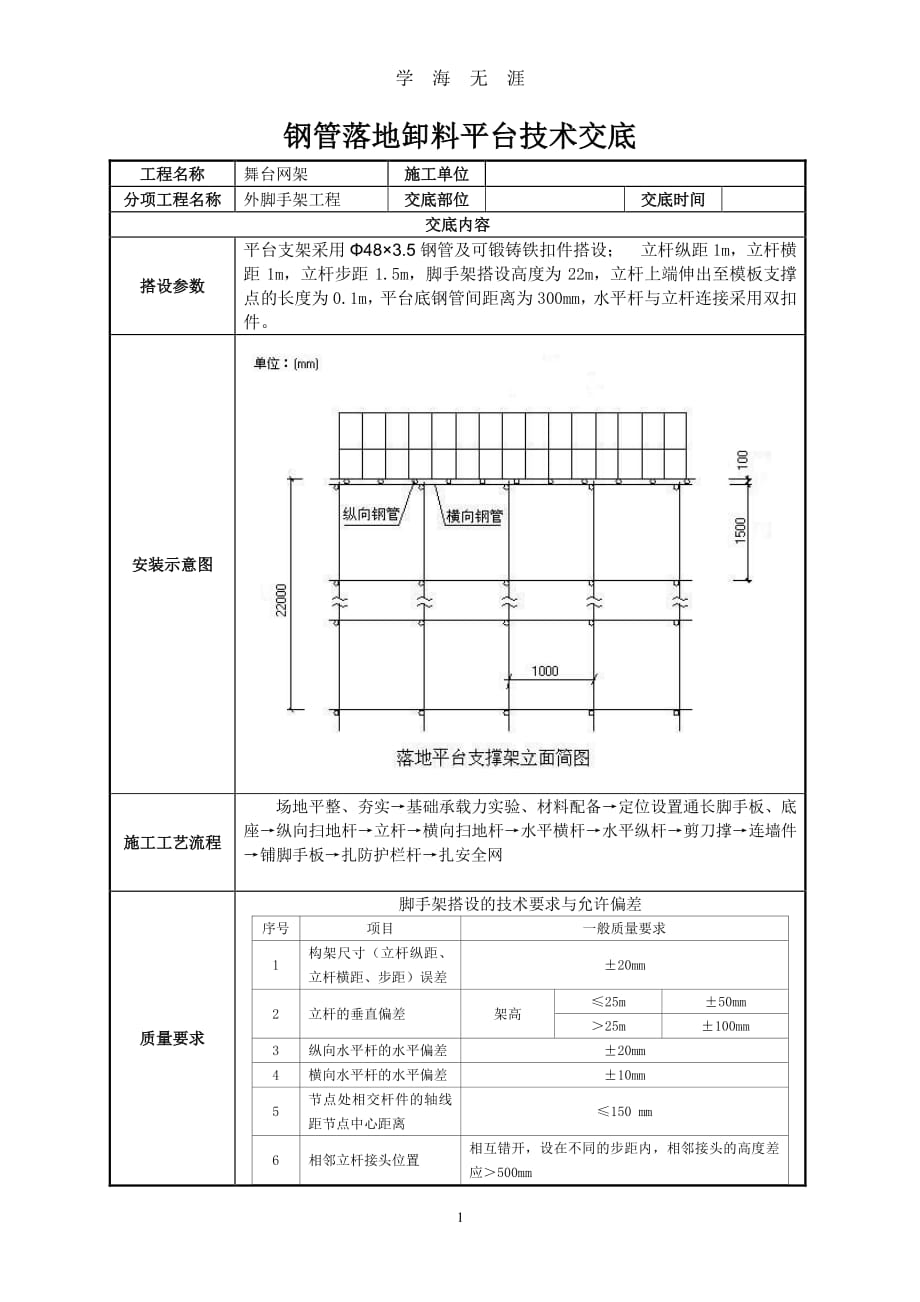 舞台脚手架技术交底（7月20日）.pdf_第1页