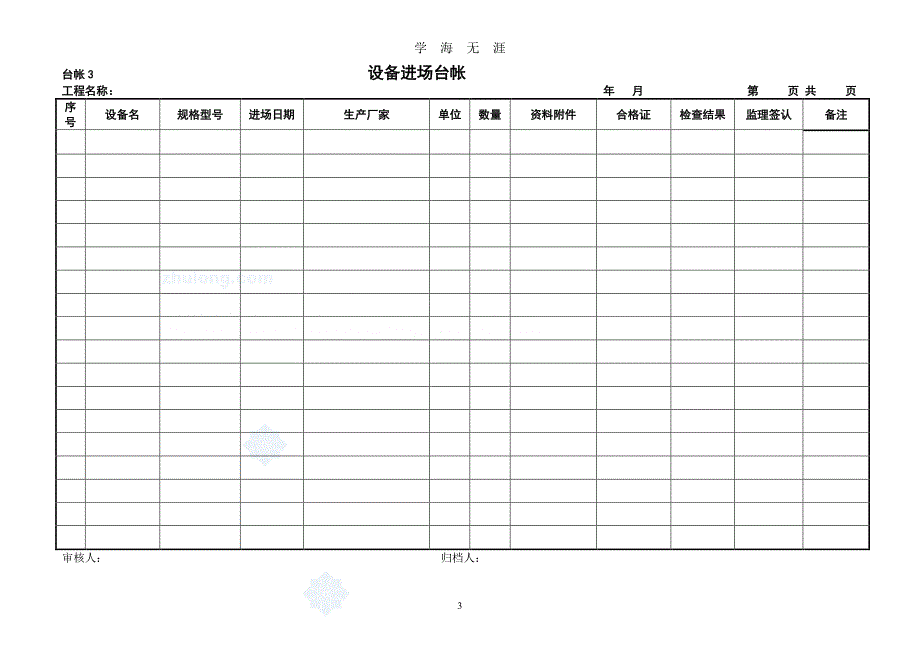 工程项目常用台账记录表格(DOC)（7月20日）.pdf_第3页