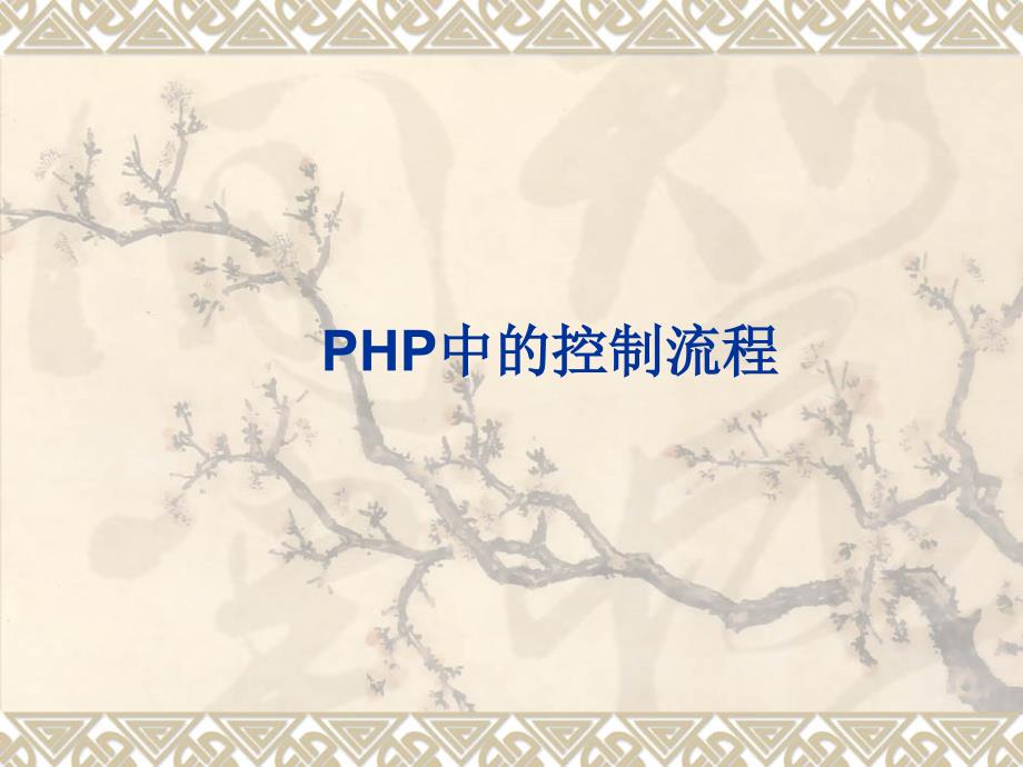 PHP中的控制流程课件_第1页