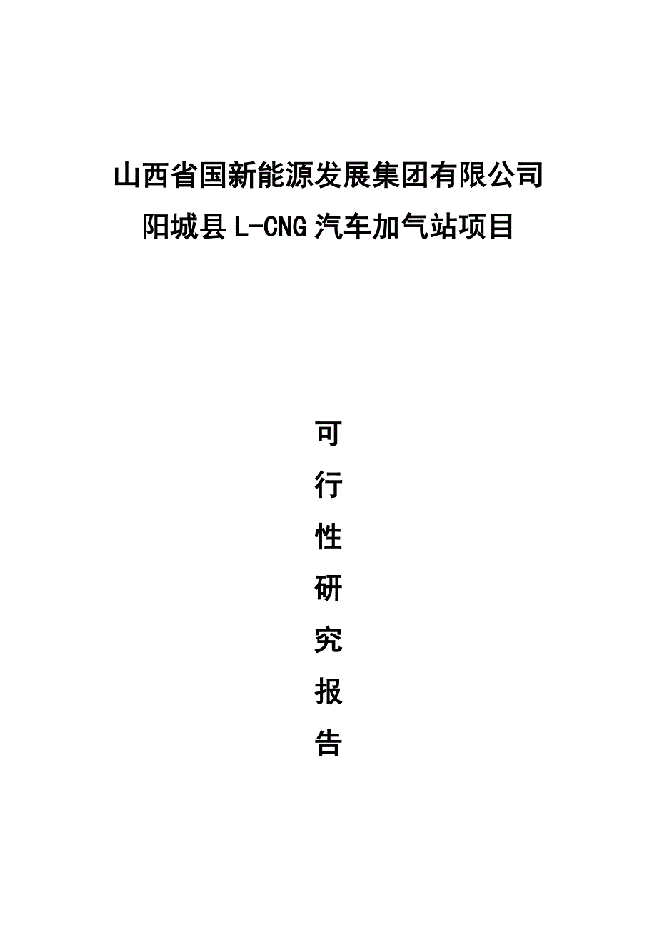 (2020年)企业发展战略新能源发展集团阳城LCNG项目可行性报告_第1页