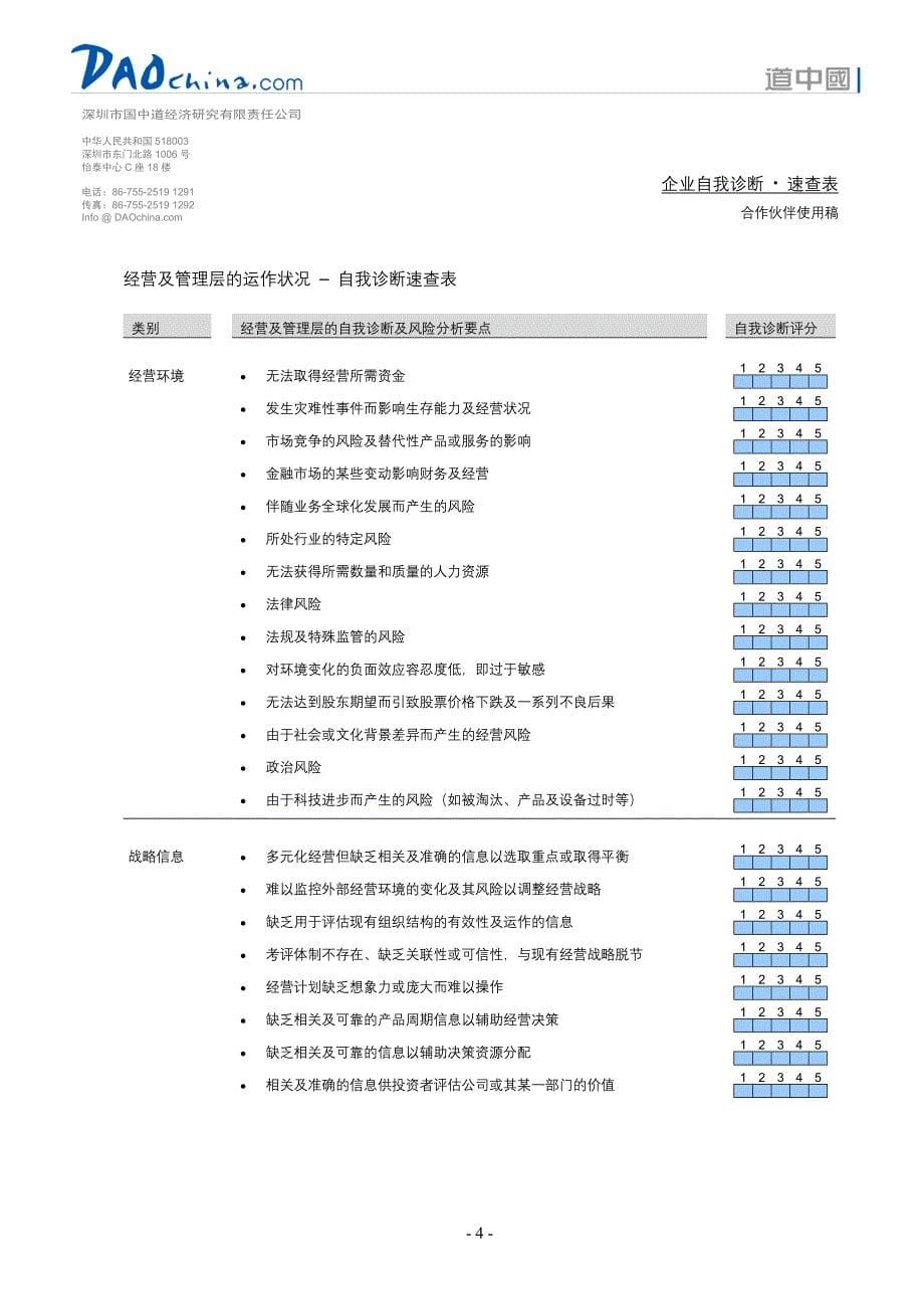 (2020年)企业管理诊断企业自我诊断表_第5页