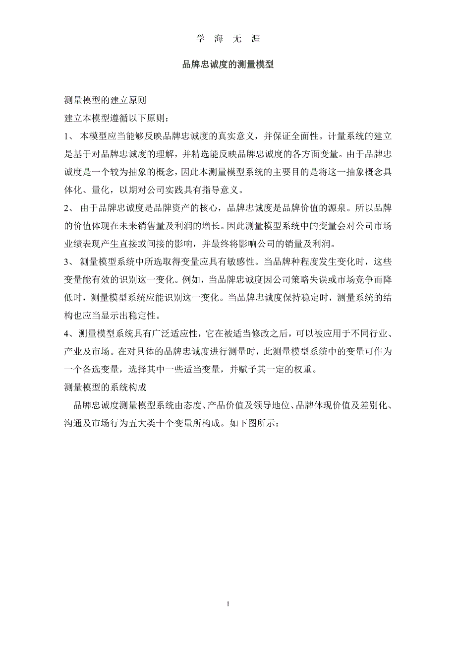 品牌忠诚度的测量模型（7月20日）.pdf_第1页