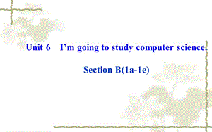 Unit_6：I’m going to study computer scienceSection B（1a—1e）课件