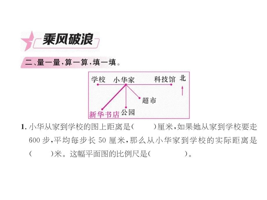 六年级下册数学同步作业课件2.3比例尺北师大_第5页