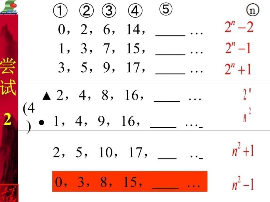 探索数学问题的一些方法找规律举例知识课件_第5页