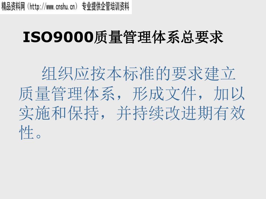 {品质管理质量认证}ISO9000质量管理体系总体要求ppt41页_第1页