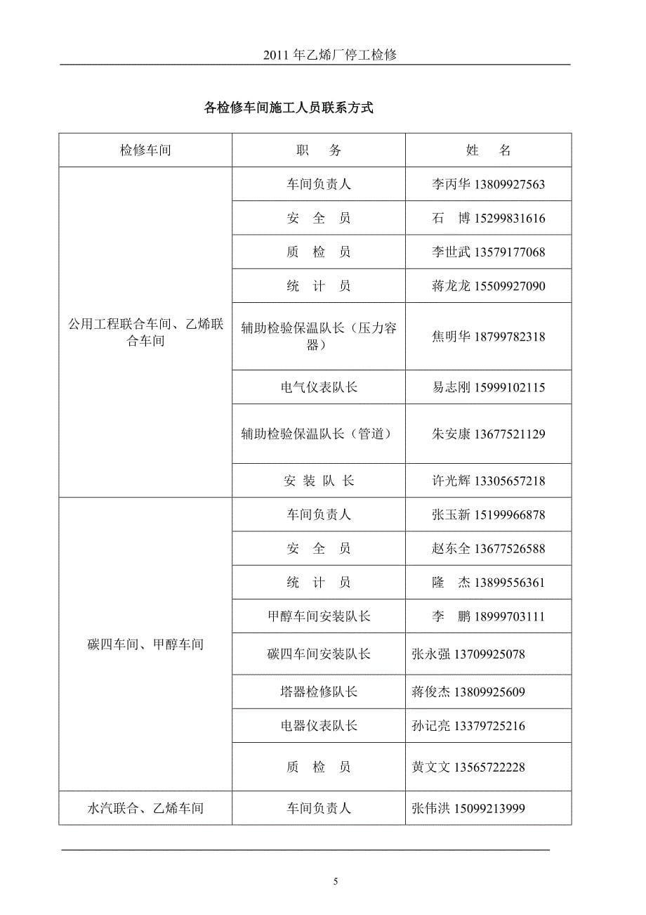 (2020年)企业组织设计乙烯厂停工检修施工组织设计2_第5页