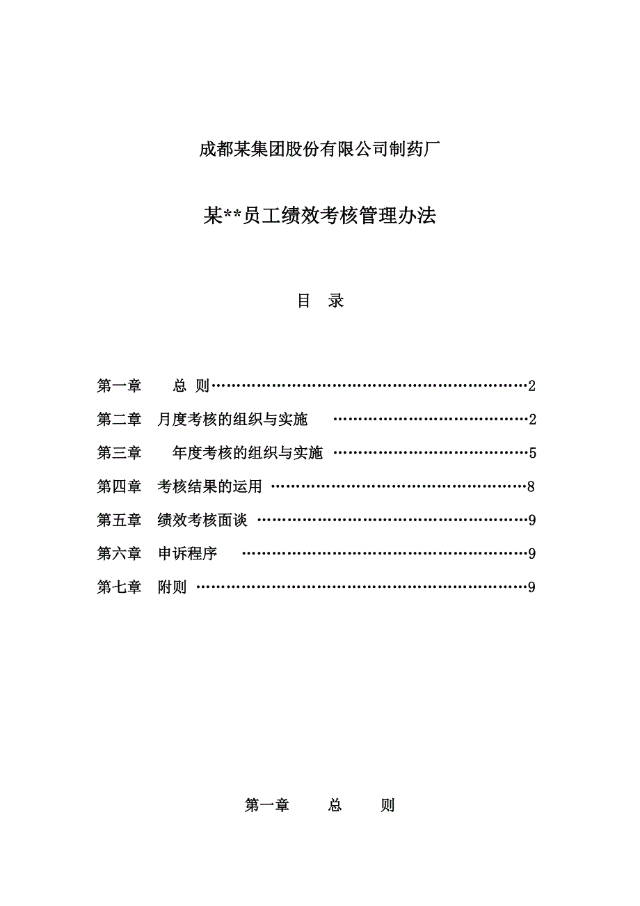 (2020年)企业管理制度某公司制药厂员工绩效考核管理办法_第1页