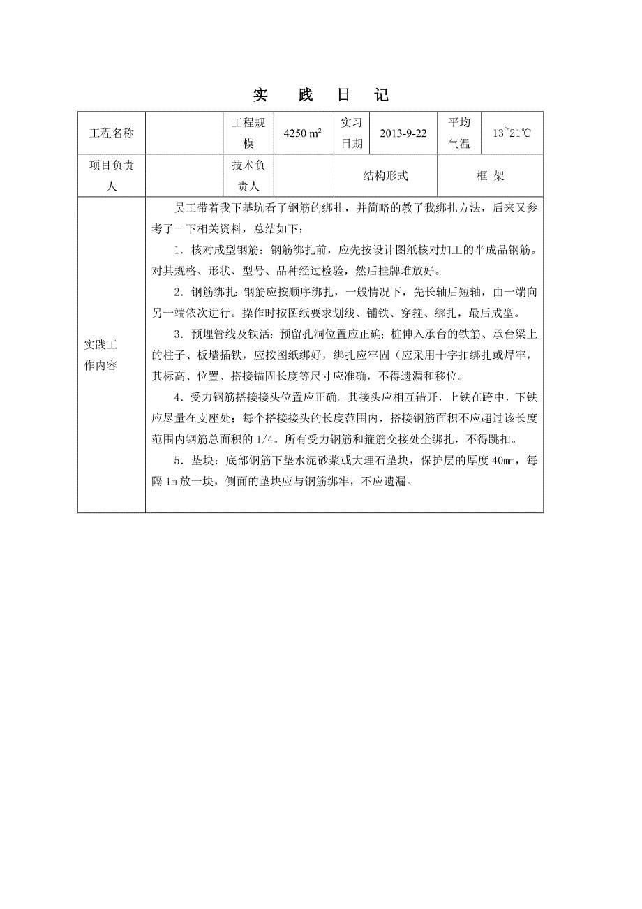 (2020年)企业管理运营建筑施工与管理专业毕业实习日记_第5页