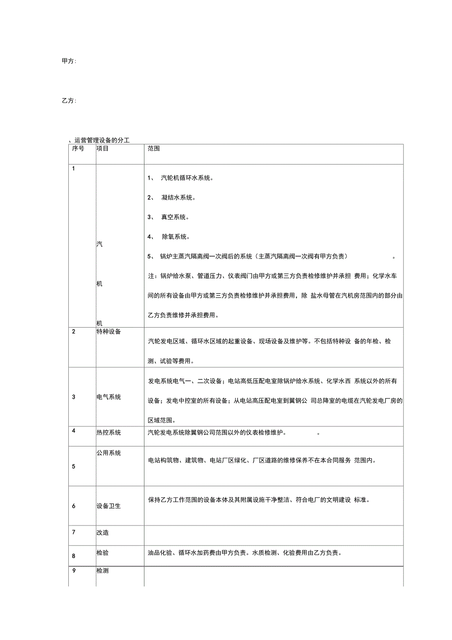 电站生产运行设备维护合同协议书范本_第2页