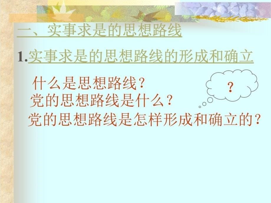 实事求是的思想路线与党的理论创新24复习课程_第5页