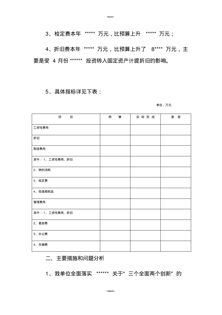 费用管理控制情况说明[参考]_第2页