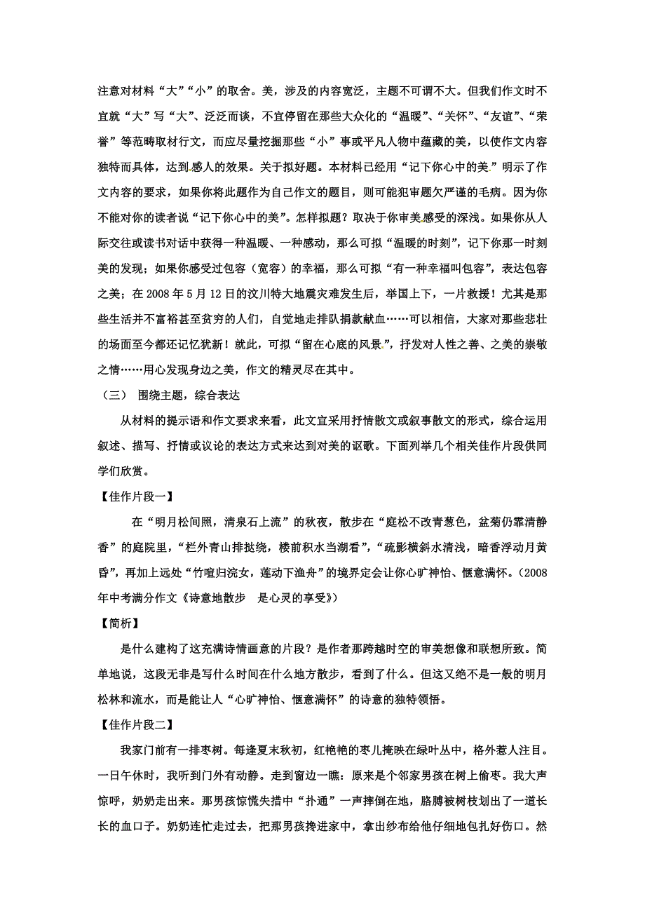 部编版中考语文作文专题材料作文指导+课内外古诗词鉴赏复习检测+语音与汉字错别字改正练习_第2页