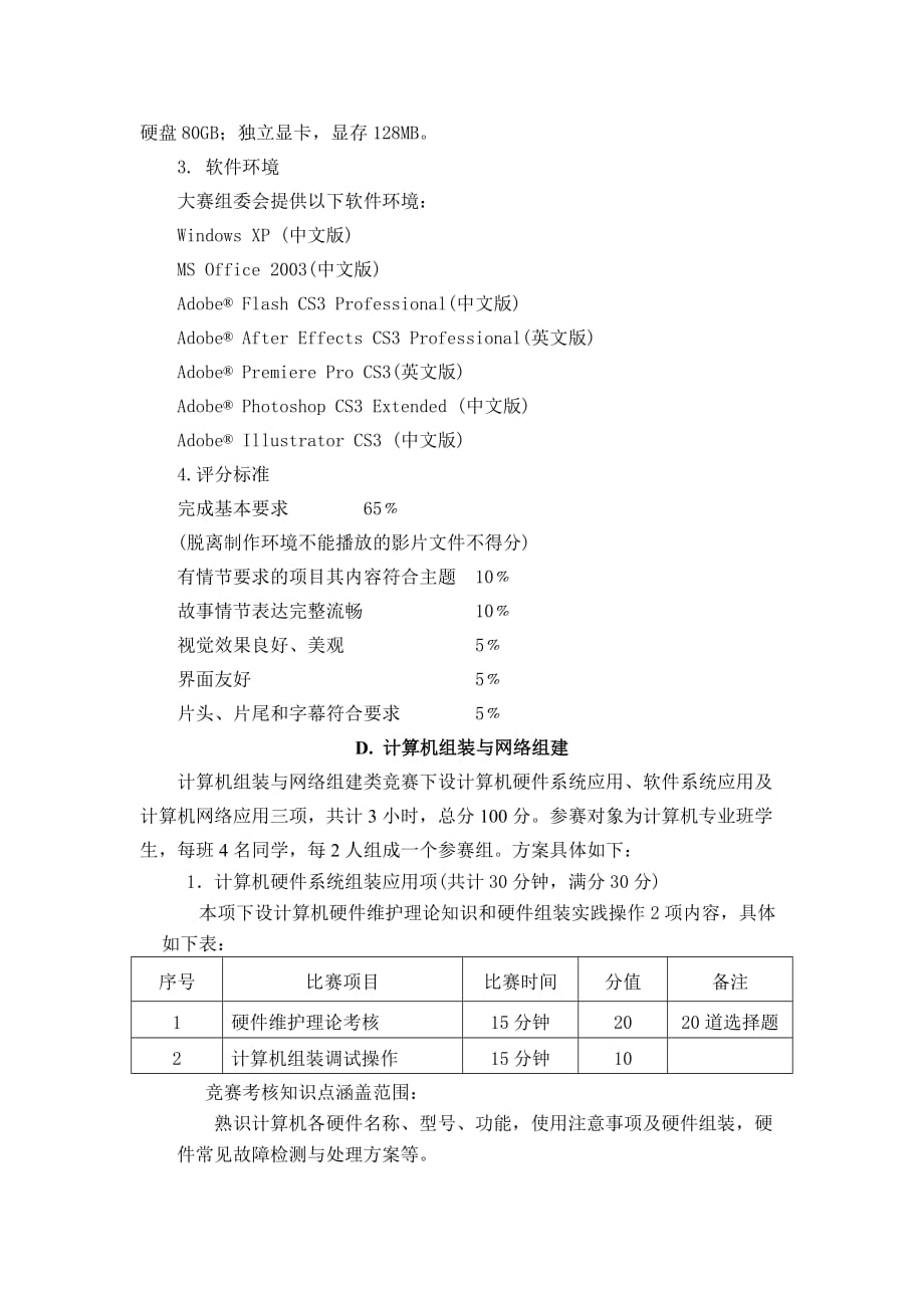 (2020年)项目管理项目报告信息传媒系第二届师生技能大赛计算机专业项目实施方案_第4页