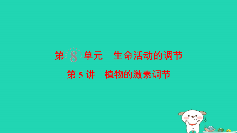 （全国版）高考生物一轮复习第8单元生命活动的调节第5讲植物的激素调节课件_第1页