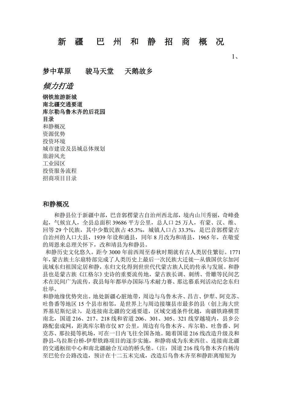 (2020年)项目管理项目报告某某年和静县项目册_第1页