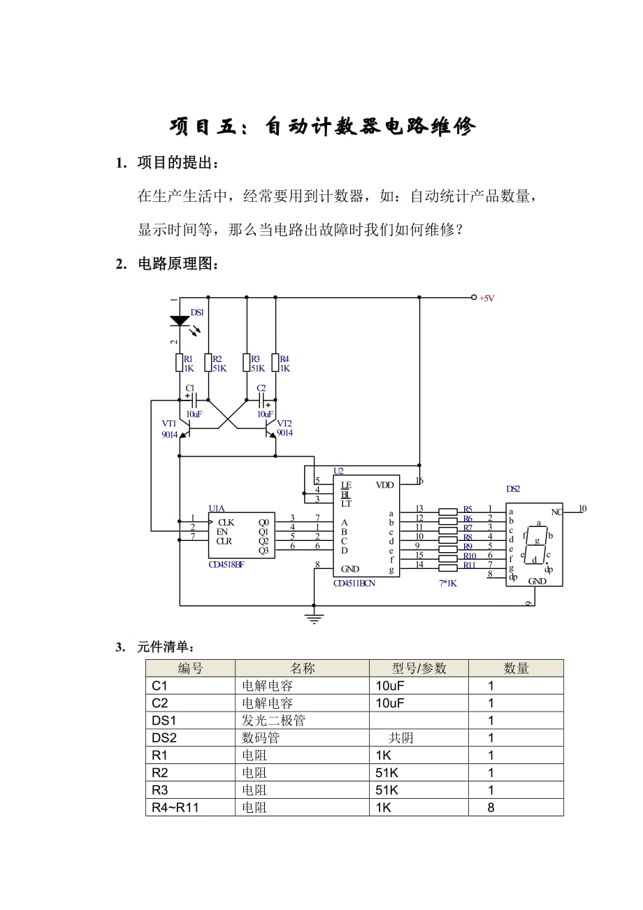 (2020年)项目管理项目报告项目五自动计数器电路维修_第1页