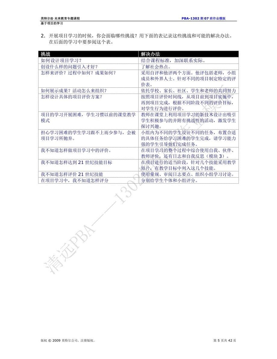 (2020年)项目管理项目报告基于项目的学习行动计划模块五作业_第5页