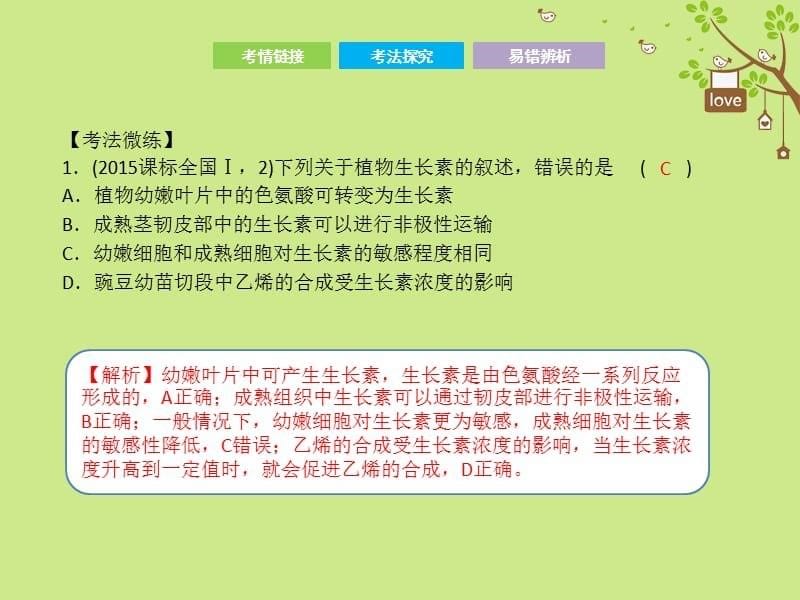 高考生物二轮复习第二部分专题十植物生命活动的调节课件_第5页