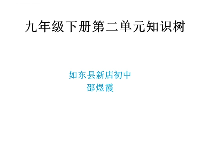 九年级下册第二单元知识树课件_第1页