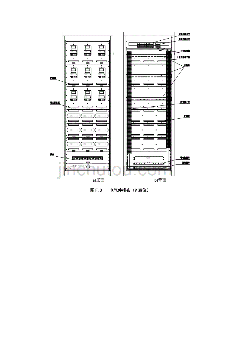 电能计量屏柜计量屏柜典型结构及器件排布、端子排安装段结构示意图_第3页
