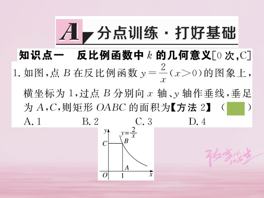 九年级数学下册第二十六章反比例函数26.1.2第2课时反比例函数的图象和性质的综合运用练习课件（新版）新人教版_第2页