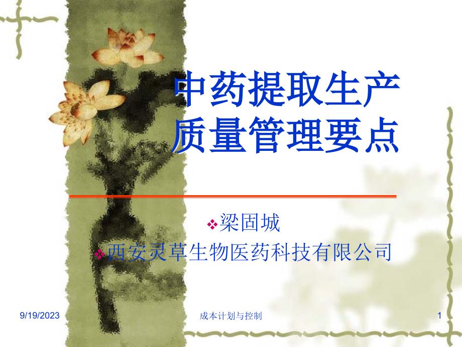 中药提取生产质量管理要点课件_第1页