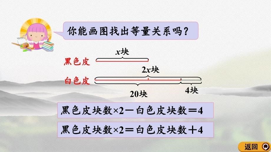 人教版五年级数学上册第五单元《5.2.91 ax±b=c的应用》精品课件_第5页