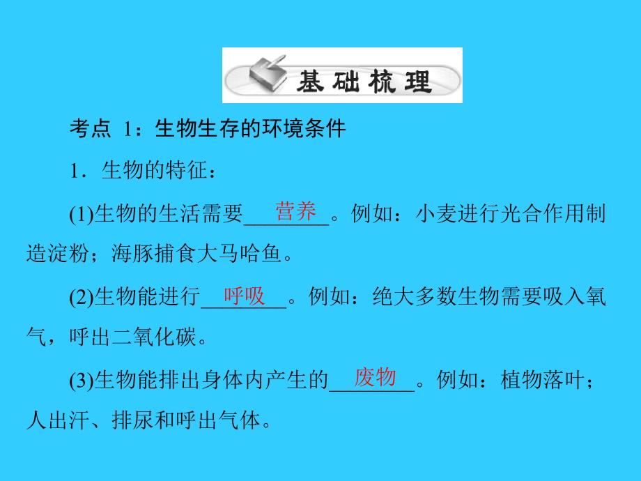 中考生物基础复习第二章第一讲认识生物与环境课件_第3页