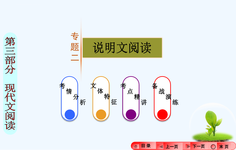 中考语文专题复习：现代文阅读专题二　说明文阅读课件_第1页