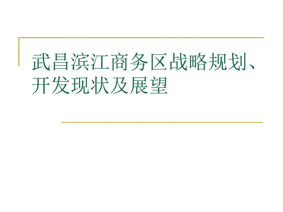 武昌滨江商务区战略规划、开发现状及展望教程文件_第1页