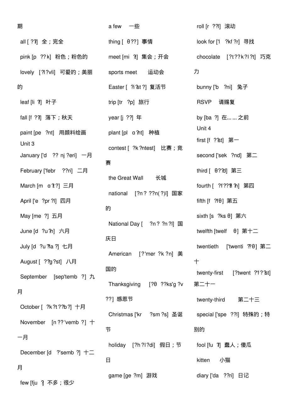 (完整版)新人教版PEP英语5年级下单词必背汇总表_第2页