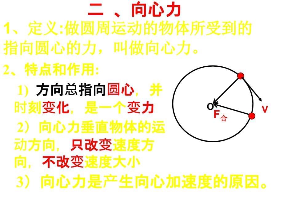 人教高一物理必修二教学课件5.6向心力共18_第5页