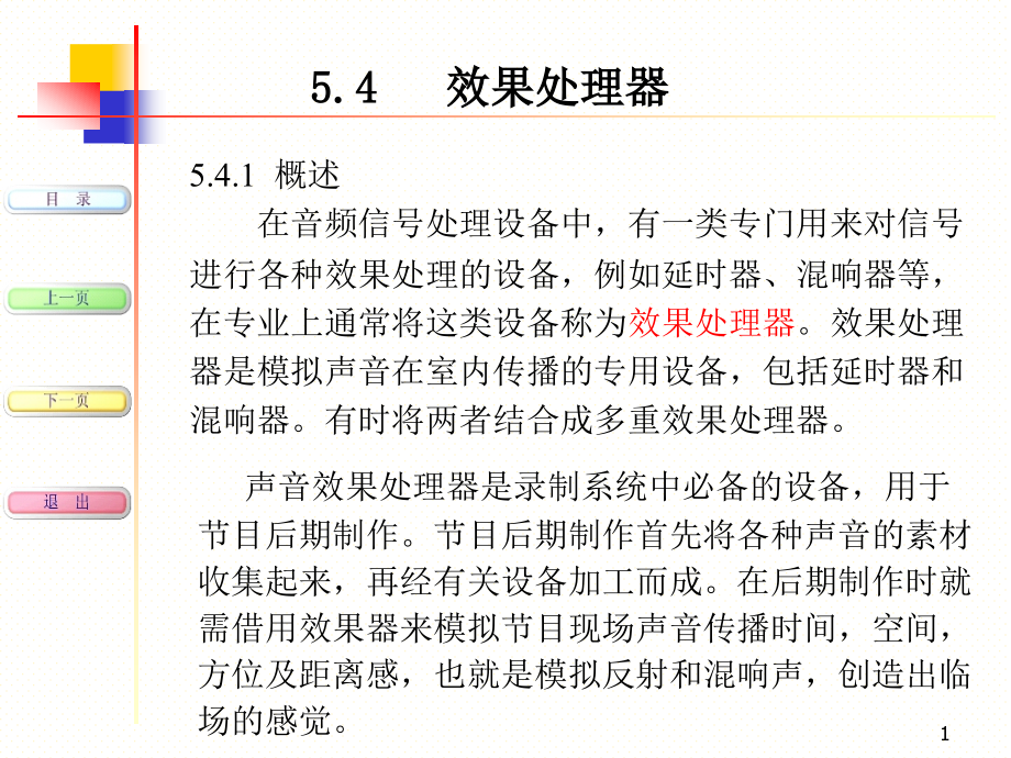 {激励与沟通}现代音响与调音技术第5章2效果处理器听觉激励器_第1页