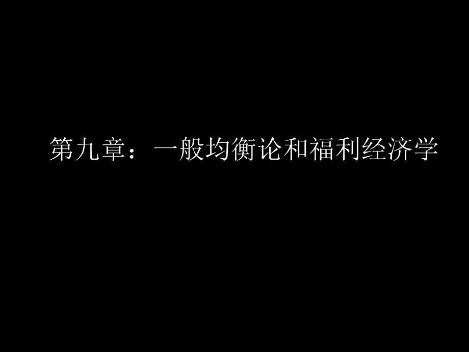 {人力资源福利待遇体系}一般均衡论和福利经济学培训讲义_第1页